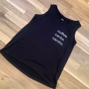ATHLETIC Works Coffee Carbs Cardio Athleisure Workout Tank Tank Black Women’s XS